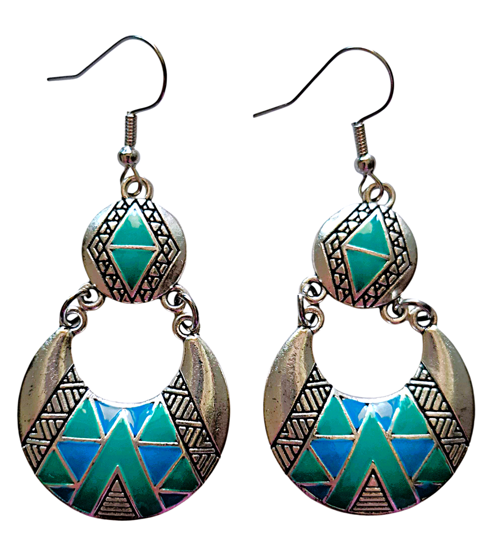 Marokańskie kolczyki SZAFIROWY BŁĘKIT