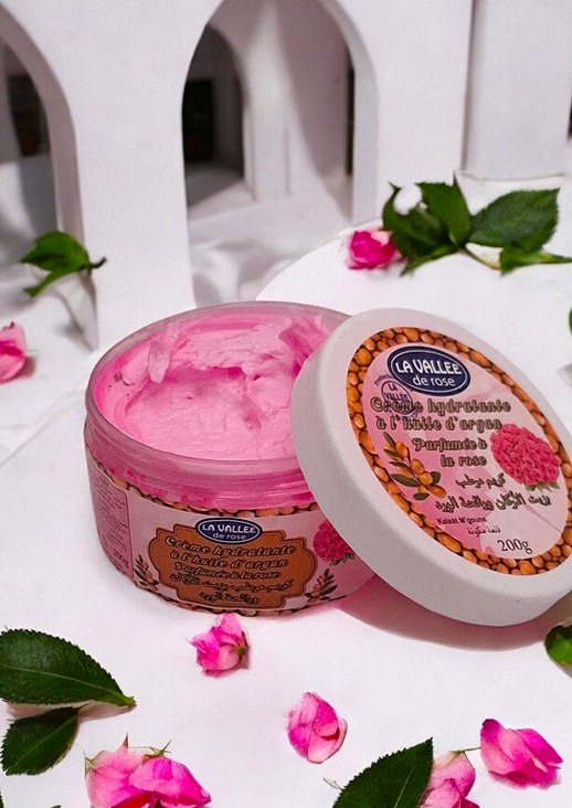 KREM ARGANOWO RÓŻANY  200 gram- cudownie pachnący i jedwabiście miękki - tradycyjna receptura