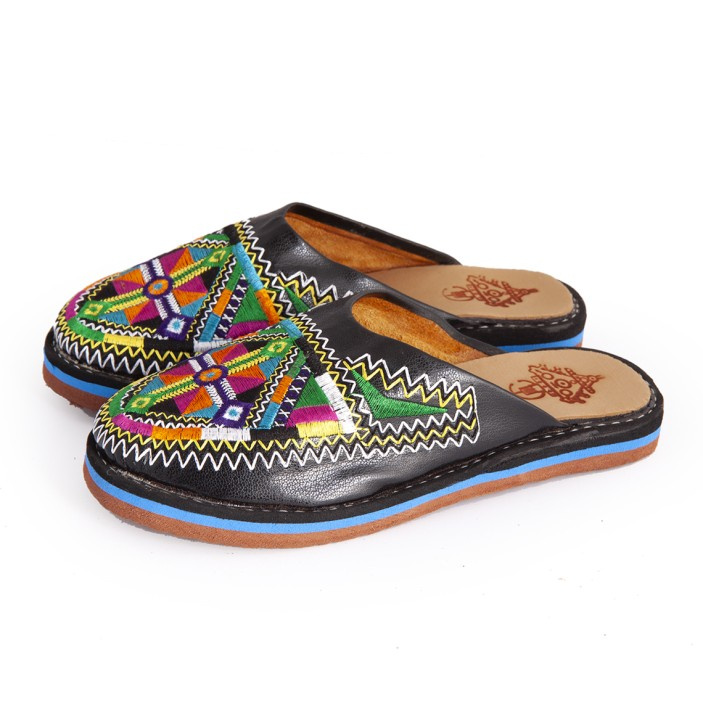Berberyjskie skórzane, bambosze, pantofle, laczki  kolorowe, ręcznie haftowane  rozmiar 40