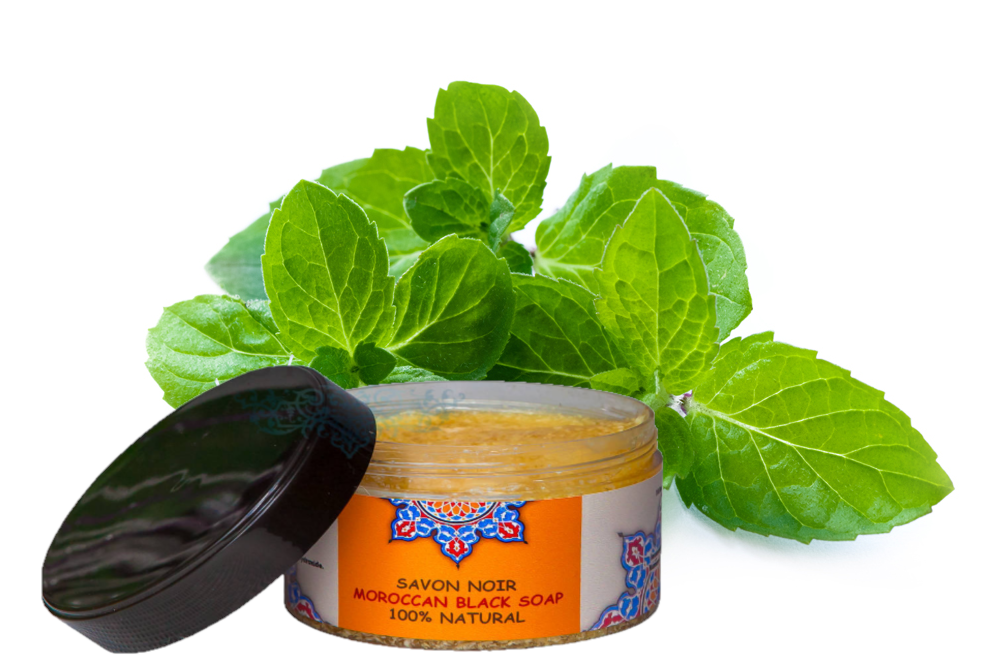  Marokańskie MYDŁO SAVON NOIR z olejkiem  eukaliptusowym i miętowym 200 ml
