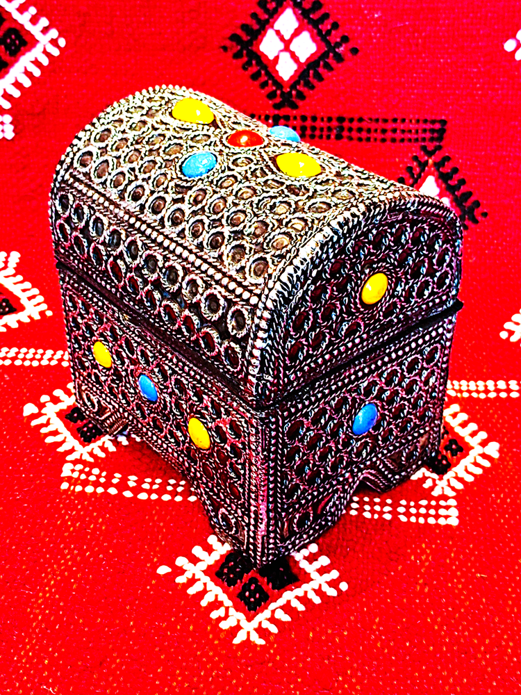Piękna, orientalna, MAROKAŃSKA SKRZYNIA  - rękodzieło