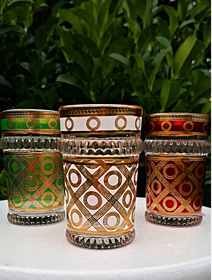 MAROKAŃSKIE SZKLANKI - "KOLORY FEZU" 6 sztuk