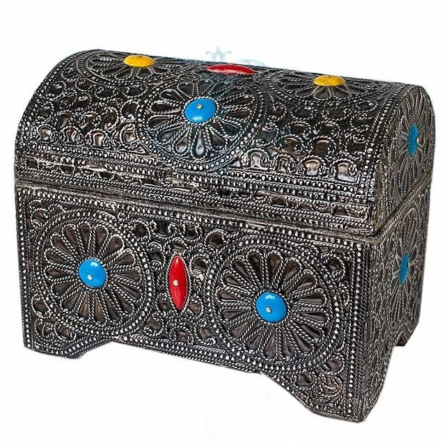 Piękna, duża, MAROKAŃSKA SKRZYNIA - rękodzieło