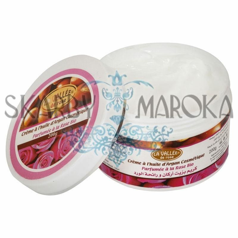 KREM ARGANOWO RÓŻANY 200 gram- cudownie pachnący i jedwabiście miękki