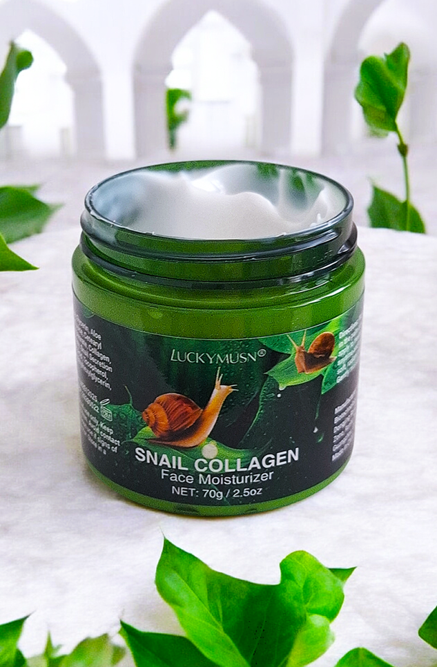 Intensywnie nawilżający, lekki i skuteczny  KREM DO TWARZY z kolagenem i śluzem ślimaka 70 gram