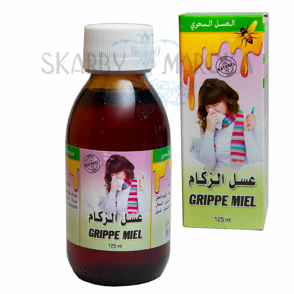 Naturalny MAROKAŃSKI SYROP  na grypę i przeziębienia na bazie miodu i ziół 125 ml