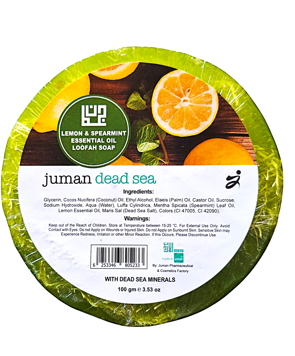 NATURALNE MYDEŁKO na bazie olejku cytrynowego i mięty z minerałami z Morza Martwego i naturalną gąbką z rafy koralowej  100 gram