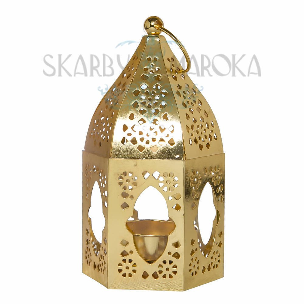 MAROKAŃSKI LAMPION  - cudowny orientalny klimat  -  14 cm  kolor srebrny