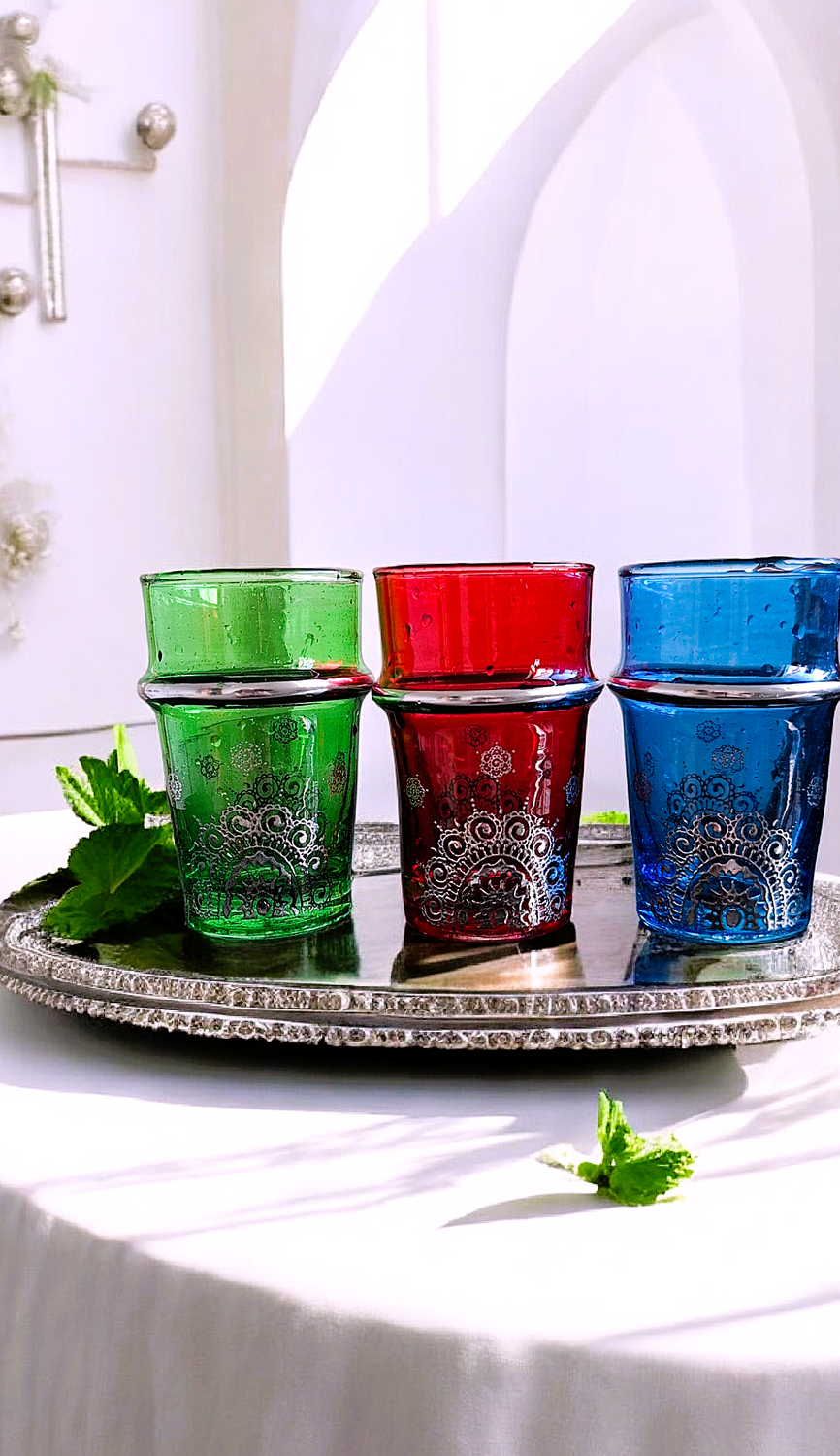  Marokańskie szklaneczki – zestaw 6 wyjątkowych kolorów