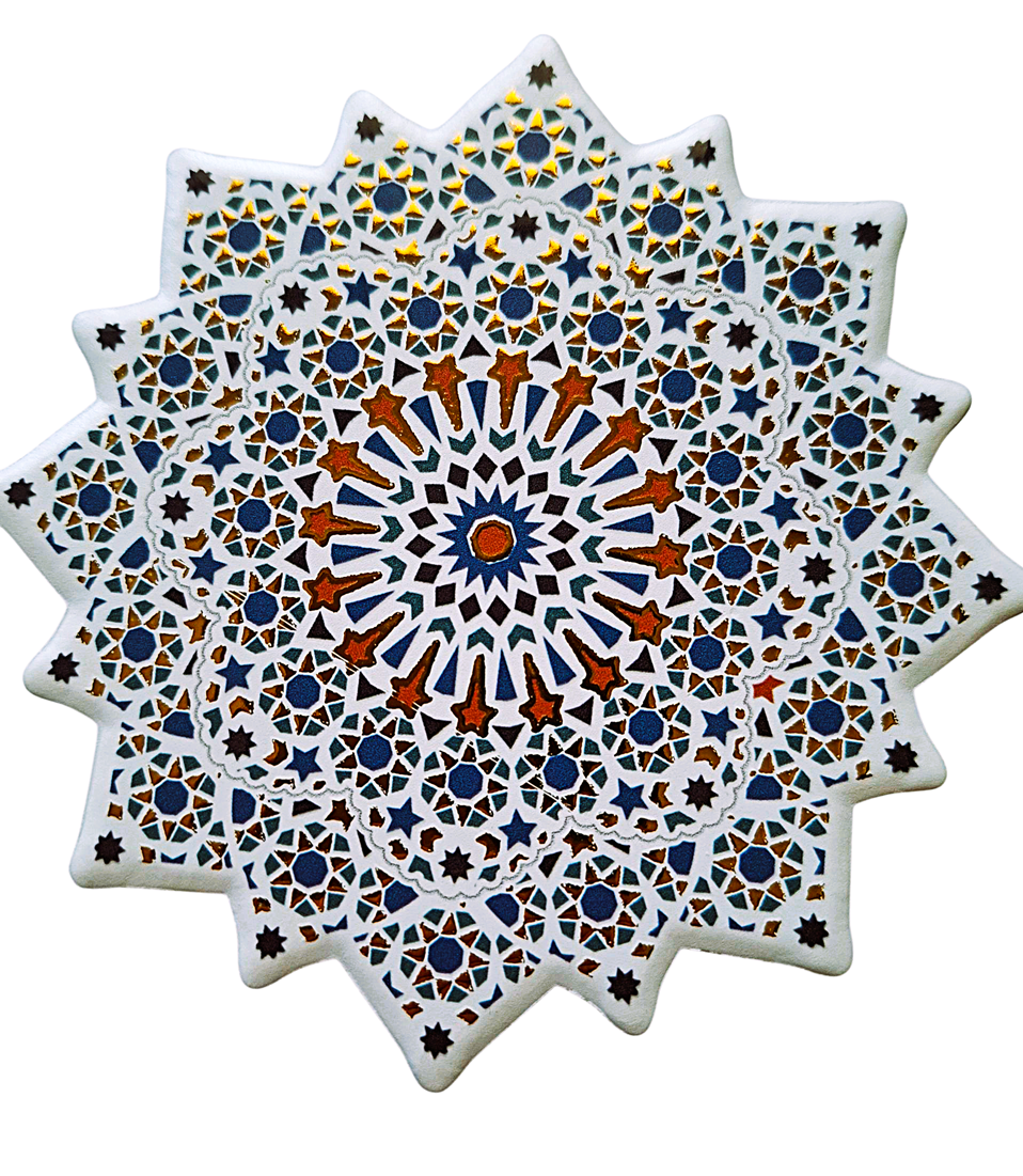 Ceramiczna podkładka z Maroka, piękna orientalna ozdoba - MAROCCAN CANDELA 