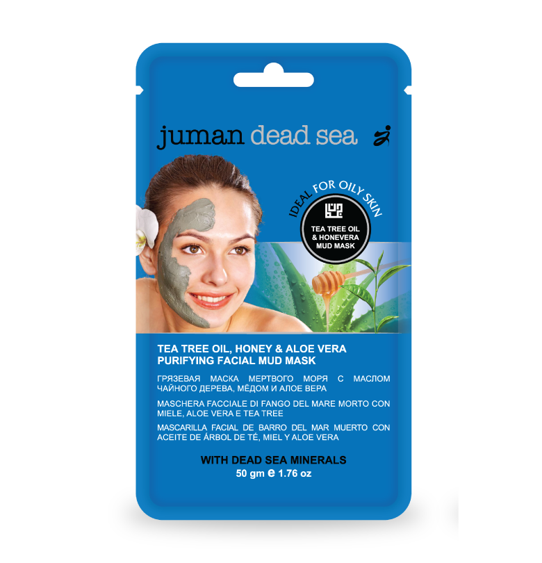 Oczyszczająca maska  z BŁOTA Z MORZA MARTWEGO Z ŻELEM ALOESOWYM, MIODEM I OLEJKIEM Z DRZEWA HERBACIANEGO 50 gram