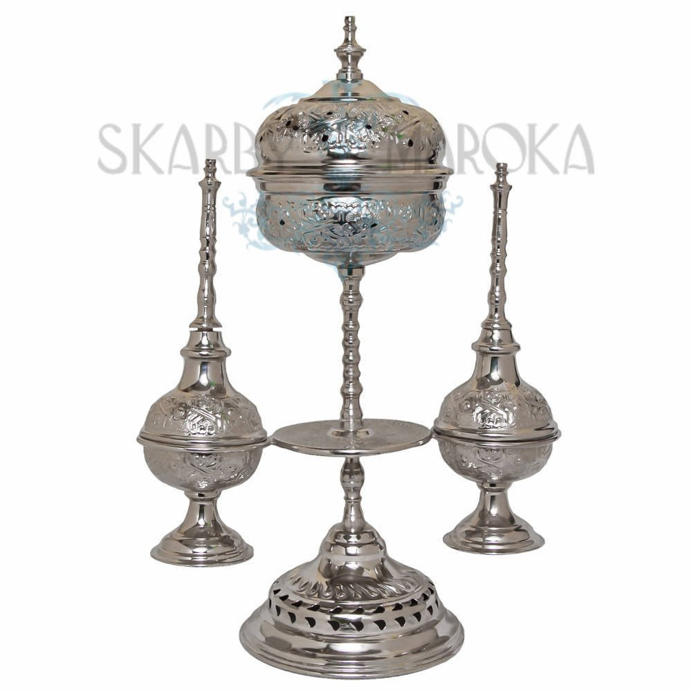 Piękna KADZIELNICA z pojemnikami na perfumy