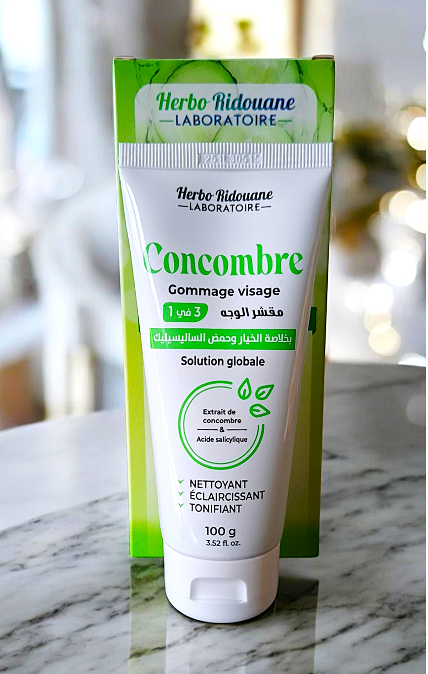 Marokański GOMMAGE Z OGÓRKIEM oczyszcza, rozjaśnia, tonizuje 100 gram