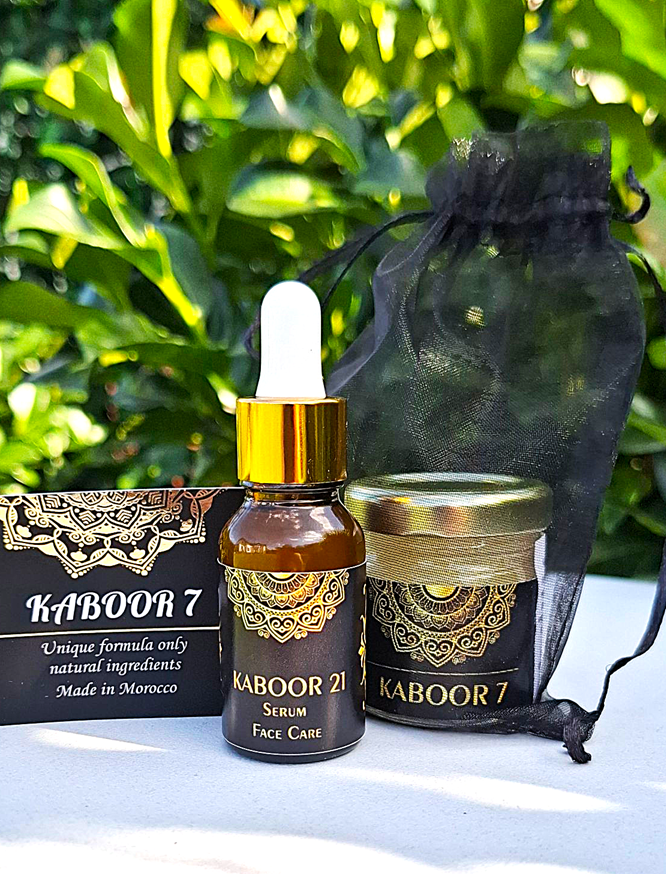Zestaw naturalnych KOSMETYKÓW ROŚLINNYCH  KABOOR SERUM 15 ml + KREM 30 gram