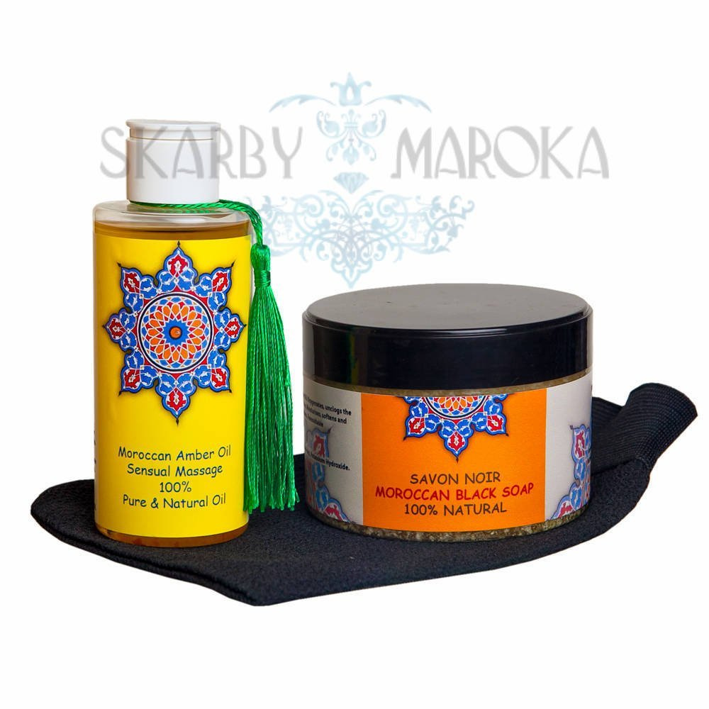 MAROCCAN HAMMAM SPA  - Ekskluzywny zestaw do zabiegu hammam  - zmysłowa ambra i przytulne drzewo sandałowe