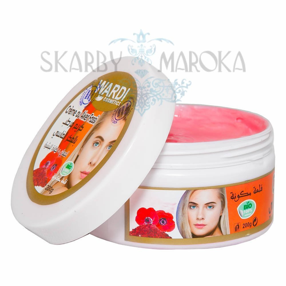 Naturalny krem AKER  FASSI na bazie suszonych płatków maku i skórki granatu duża pojemność - 200 gram