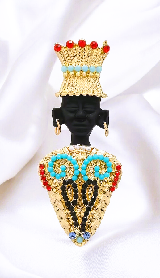 Afrykańska Królowa  - BROSZKA z pięknym motywem